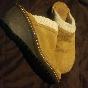 UGG Gael Lined Wedge Mules Chesnut Brown Wome